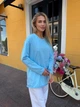 Жіночий бавовняний лонгслів оверсайз із необробленим краєм Flawless Femme, Блакитний One Size Oversize - изображение 10