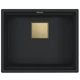 Кухонна мийка Franke KUBUS 2 KNG 110-52 Gold Edition гранітна під стільницю Чорний матовий з Rollmat 125.0755.503 - зображення 2