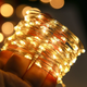 Светодиодная гирлянда роса Xmas 10 м на 100 LED с питанием USB и от батареек для новогоднего декора интерьера Теплый белый свет - изображение 1