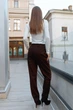 Жіночі брюки із кашеміру завуженого крою з кишенями Seventeen L-XL Шоколадний (2000000210421) - изображение 2