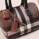 Женская сумка Burberry Mini Check Bowling коричневого цвета артикул 36590 - изображение 6