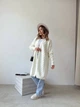 Жіночий в'язаний кардиган 5077, молочний, one size - изображение 2