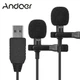 Петличный микрофон Andoer EY-510D USB 2 микрофона 6 м черный - изображение 1
