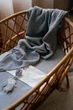 Муслінова пелюшка Little Dutch Blueberry Leaves Pure Denim Blue 120x120 см (8721122584736) - зображення 3