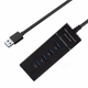 Концентратор USB HUB хаб 3.0 Dellta 303 на 4 порта Black - изображение 2