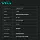 Акумуляторна машинка для стрижки VGR V-640C BLACK, 6 насадок, LED дисплей, 9000RPM - изображение 2