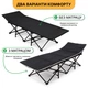 Туристическая раскладушка для отдыха с Mesh-матрасом LEOBRO до 150 кг Black (LB-CC-L1-BLK) - изображение 9