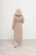 Женское двустороннее пальто с капюшоном и поясом ALBERTO BINI MKALB202-351 - 44/46, Бежевий - изображение 10
