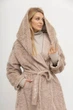 Женское двустороннее пальто с капюшоном и поясом ALBERTO BINI MKALB202-351 - 40/42, Бежевий - изображение 3