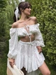 Жіночий костюм із прошви KATE (ліф-топ+асиметрична спідниця) Milirud 42 Молочний (665-23-ONESIZE) - зображення 1