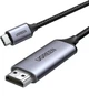 Кабель UGREEN MM142 USB-C to HDMI Male to Male Cable Aluminum Shell 1.5m (Gray Black)(UGR-50570) - изображение 1