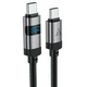 Кабель ACEFAST C15-03 USB-C to USB-C zinc alloy digital display braided charging data cable Black - изображение 4