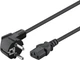 Кабель живлення пристроїв Lucom IEC(Schuko)-(C13) M/F 5.0m 90°/180° 3x1.00mm D=6.0mm Cu чорний(84.00.7220) - изображение 1