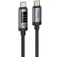 Дата кабель Hoco U148 Lord with display Type-C to Type-C 240W (1.2m) Black - зображення 1