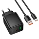 Сетевое зарядное устройство HOCO C157A GaN 30W (1USB + 1Type-C) с кабелем Type-C Black - изображение 2