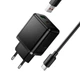 Сетевое зарядное устройство HOCO C157A GaN 30W (1USB + 1Type-C) с кабелем Type-C Black - изображение 3