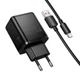 Сетевое зарядное устройство HOCO C157A GaN 30W (1USB + 1Type-C) с кабелем Type-C Black - изображение 6