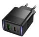 Сетевое зарядное устройство HOCO Lounge CS112A 30W (1USB + 1Type-C) Black - изображение 1