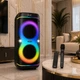 Акустична переносна колонка ZXX 80 Вт 2×8" Bluetooth TWS USB TF FM RGB-підсвітка для караоке Чорна (58O8-XXZ) - зображення 1