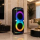 Акустична переносна колонка ZXX 80 Вт 2×8" Bluetooth TWS USB TF FM RGB-підсвітка для караоке Чорна (58O8-XXZ) - зображення 3