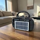 Радіоприймач Golon ретро Bluetooth FM/AM/SW USB microSD із сонячною панеллю та акумулятором 18650 Коричневий (S8Z6TB-XR) - зображення 3