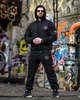 Зимний мужской спортивный костюм Stone Island трехнитка на флисе, теплый, худи на молнии Black L - изображение 3