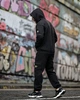 Зимний мужской спортивный костюм Stone Island трехнитка на флисе, теплый, худи на молнии Black L - изображение 4