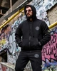 Зимний мужской спортивный костюм Stone Island трехнитка на флисе, теплый, худи на молнии Black L - изображение 7