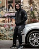 Зимний мужской спортивный костюм Stone Island трехнитка на флисе, теплый, худи на молнии Black L - изображение 9