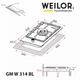 Газовая варочная поверхность Domino WEILOR GM W 314 BL, черная эмалированная компактная на 1 турбо конфорку - изображение 8