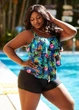 Раздельный купальник Hanna Nikole Tankini Plus Size 60 с воланами Комбинированный (10145) - зображення 2