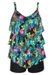 Раздельный купальник Hanna Nikole Tankini Plus Size 60 с воланами Комбинированный (10145) - зображення 5