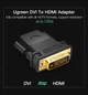 Перехідник UGREEN 20124 Двоспрямований адаптер DVI-D 24+1 (Male) — HDMI (Female) Black (UGR-20124) для монітора та ПК - зображення 6