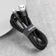 Кабель для быстрой зарядки Baseus Cafule Cable USB for Type-C 3A 1м Серо-Черный (CATKLF-BG1) - зображення 1