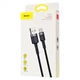 Кабель для быстрой зарядки Baseus Cafule Cable USB for Type-C 3A 1м Серо-Черный (CATKLF-BG1) - зображення 3