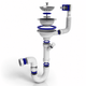 Сифон 3 1/2"*40 с резьбовым выпуском прямоточный с отводом для стиральной машины и переливом SU27020300 - изображение 4