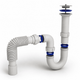 Сифон Kronoplast 1 1/2"*40 с литым выпуском прямоточный с гофротрубой 40*40 SU11000042 - изображение 4