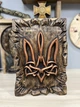 Декоративне панно з ясена «Тризуб» 26×37 см, ручна робота - изображение 2
