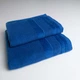 Комплект махровых полотенец с велюровым бордюром 2шт GM Textile 50х90см, 70х140см 500г/м2 (Синий) - изображение 1