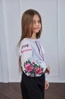 Біла вишиванка для дівчиники "Півонія" PanyankaVyshyvanka 134-140 - зображення 2