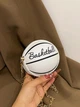 Жіноча кругла сумка маленька 10407 BASKETBALL м'яч на ланцюжку біла - зображення 2