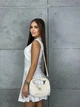Женская сумка багет Miu miu 2178 белая - изображение 7