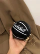 Жіноча кругла сумка маленька 10407 BASKETBALL м'яч на ланцюжку чорна - зображення 7