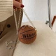 Жіноча кругла сумка хутряна 10406 WINNER м'яч на ланцюжку коричнева - зображення 4