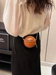 Жіноча кругла сумка маленька 10407 BASKETBALL м'яч на ланцюжку коричнева - зображення 5