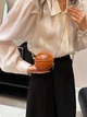 Жіноча кругла сумка маленька 10407 BASKETBALL м'яч на ланцюжку коричнева - зображення 6