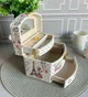 Шкатулка для украшений трехъярусная с зеркалом и замком 15x12x12 см Белая - изображение 8