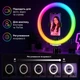 Кільцева світлодіодна RGB лампа 26 см 3D Multicolor з тримачем для телефону, кольорова LED лампа для фото, відео, стрімів та макіяжу - зображення 4