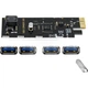 EB-LINK Настольная плата расширения PCIe на 4 порта USB 3.0, внутренний четырехпортовый USB-адаптер для компьютеров, концентратор, блок питания не требуется - изображение 2