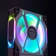 PHANTEKS D30 Building Block Version Anti-Leaf 12cm Case Water Cooling Radiator ARGB Temperature Control Fan (30mm Thick, 7 Blades High Air Pressure, Wireless Cable Connection, Single Package, Black) - зображення 6